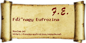 Fónagy Eufrozina névjegykártya